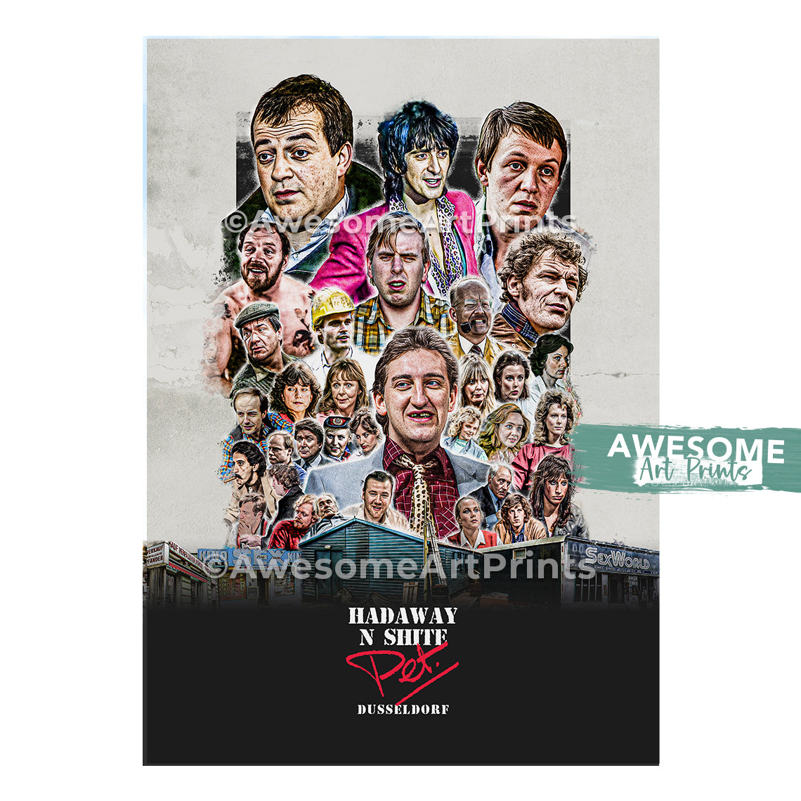 Auf Wiedersehen, Pet, Düsseldorf, series 1 Poster, Digital Illustration