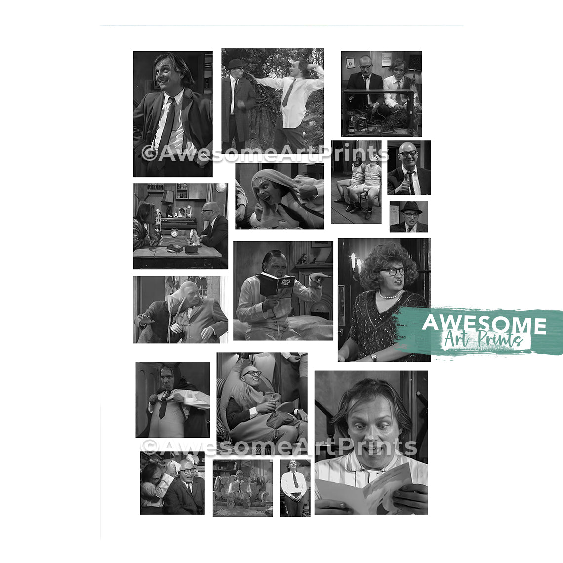 Bottom Rik & Ade black and white Poster Print | British wall art