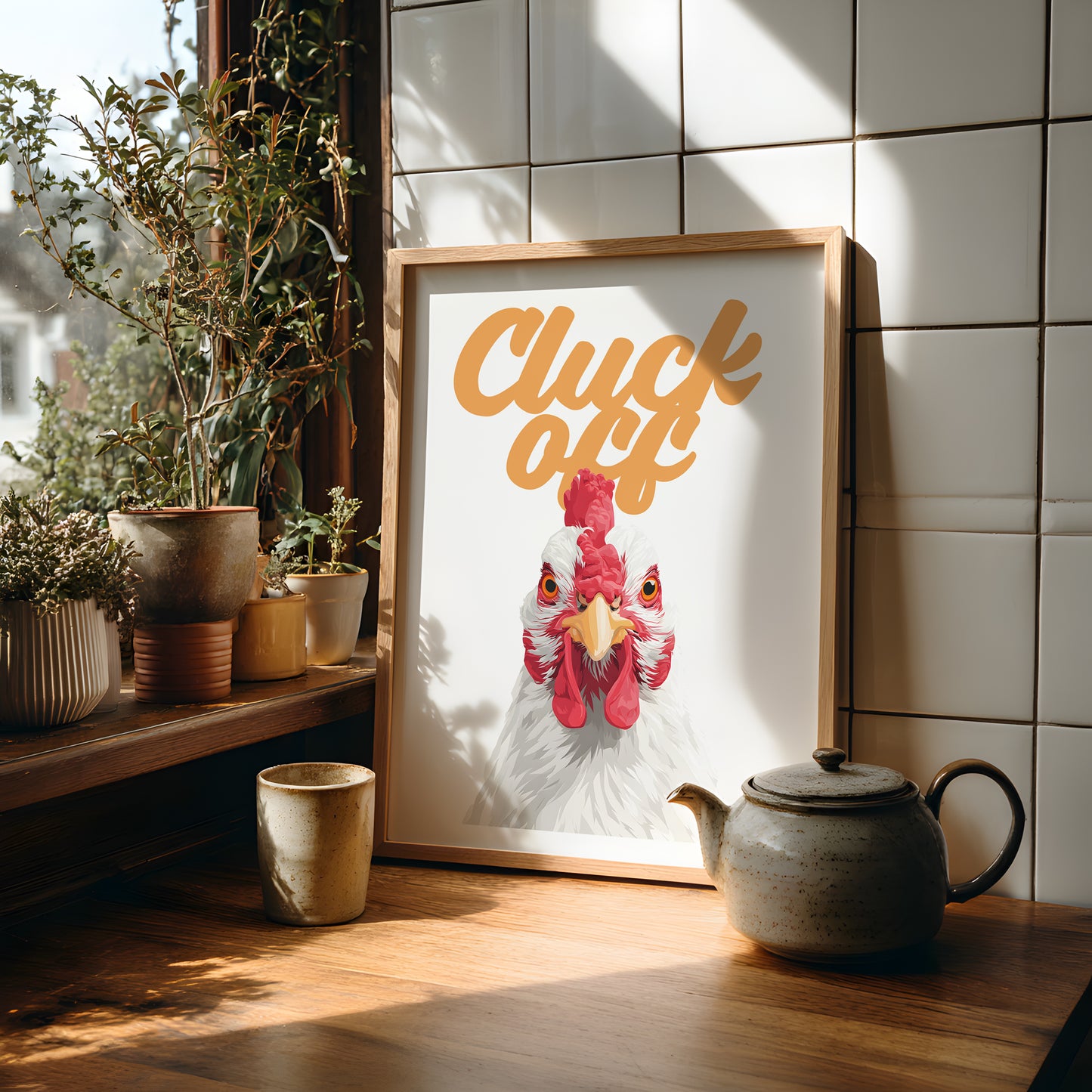 Cluck Off Poster Print, Digital Illustration | Funny wall art