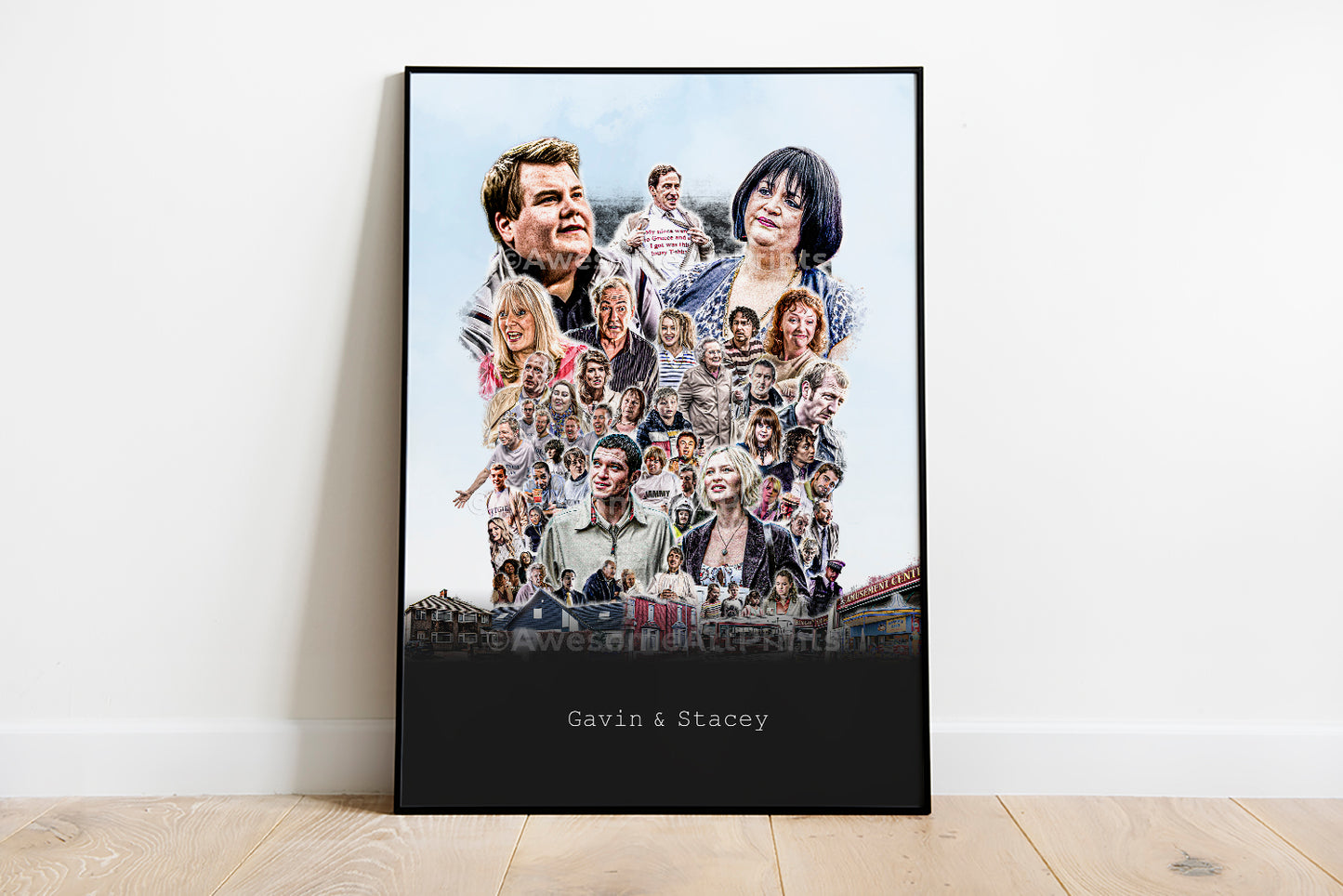 Gavin and Stacey Poster Print, Digital Illustration | British Wall Art