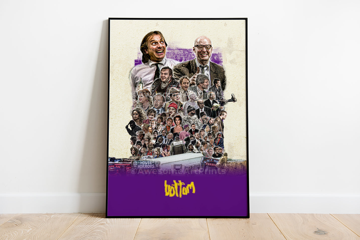 Bottom Series 1 - 3 Poster Print, Digital Illustration | British wall art