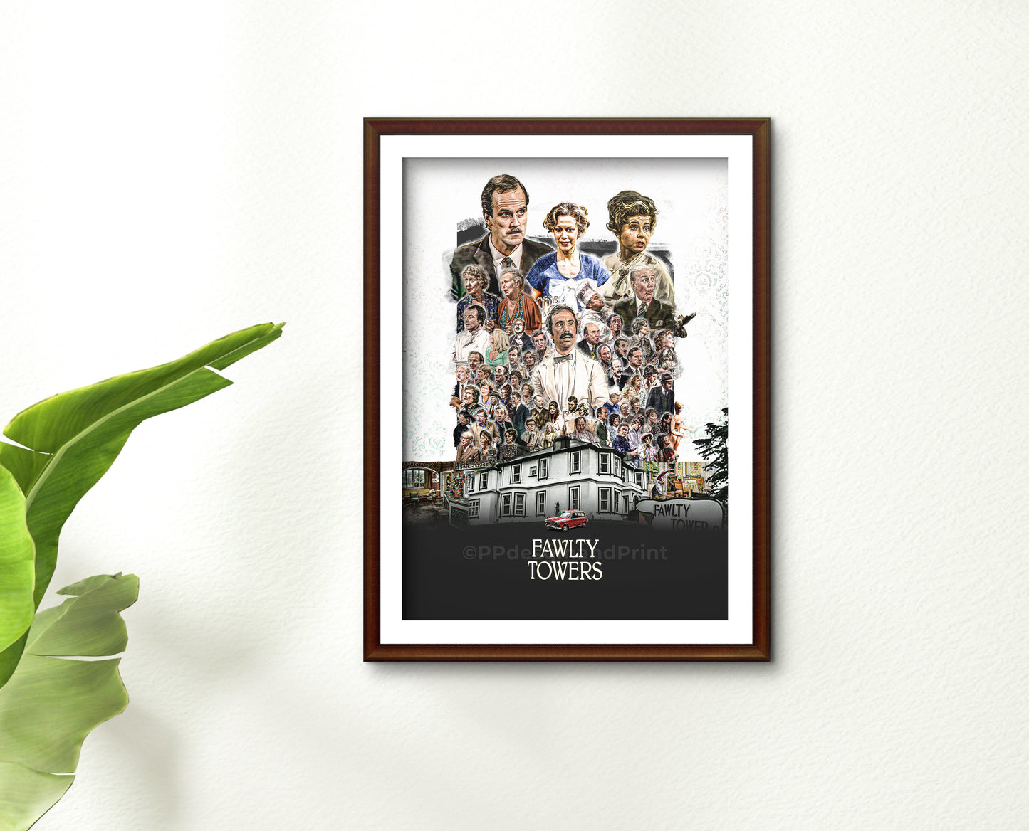 Fawlty Towers Poster Print, Digital Illustration | British wall art