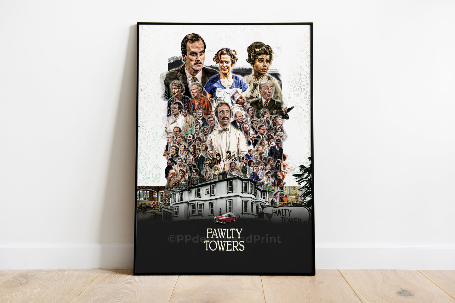 Fawlty Towers Poster Print, Digital Illustration | British wall art