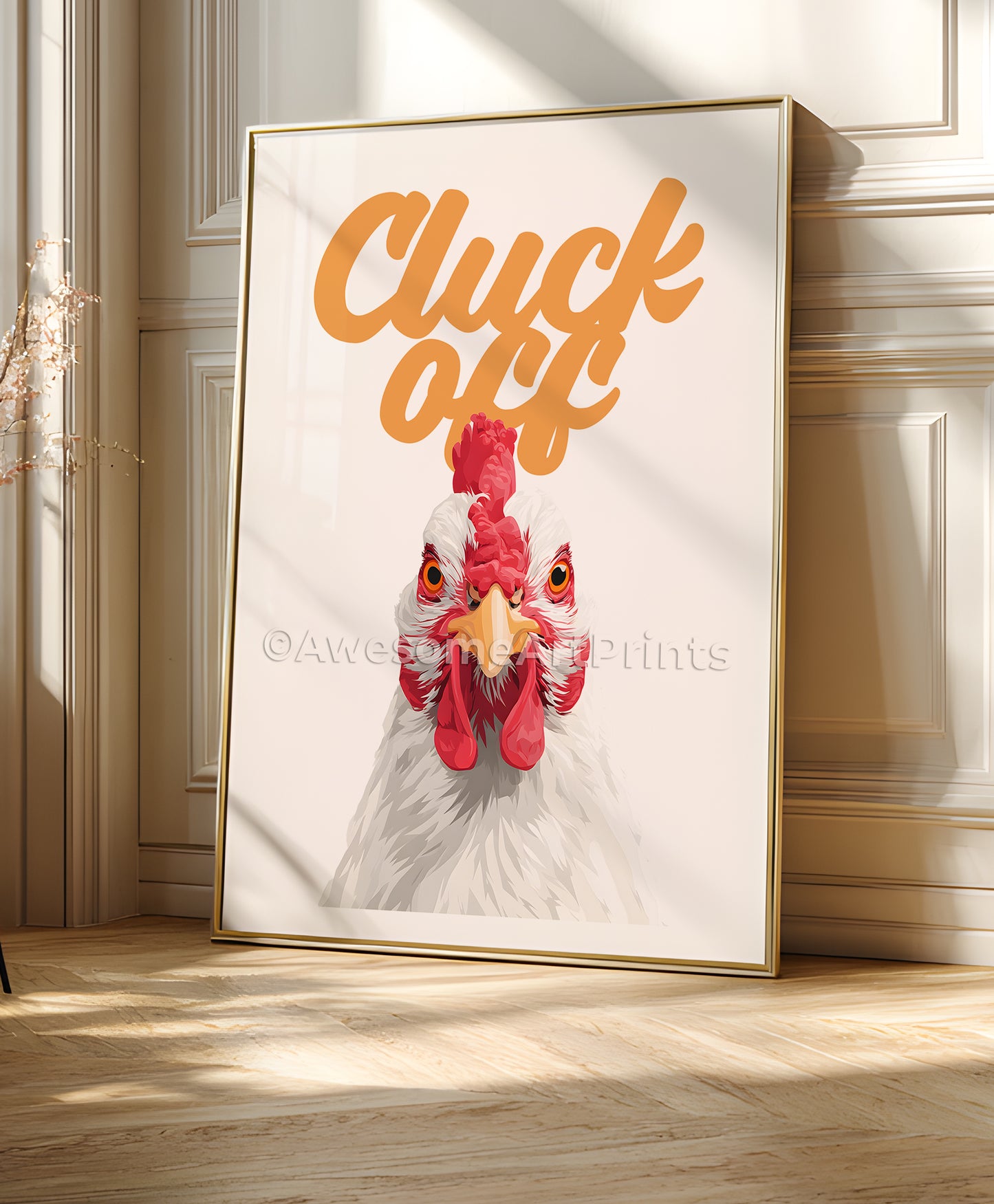 Cluck Off Poster Print, Digital Illustration | Funny wall art