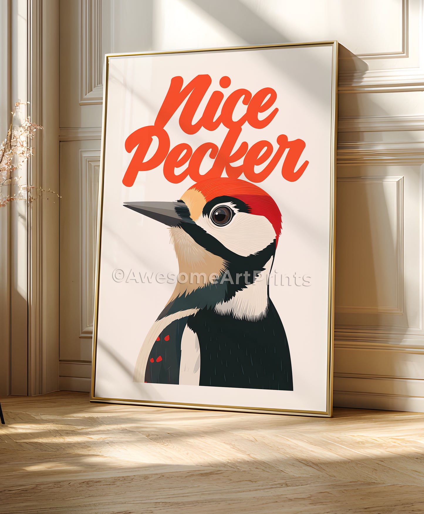 Nice Pecker Poster Print, Digital Illustration | Funny wall art