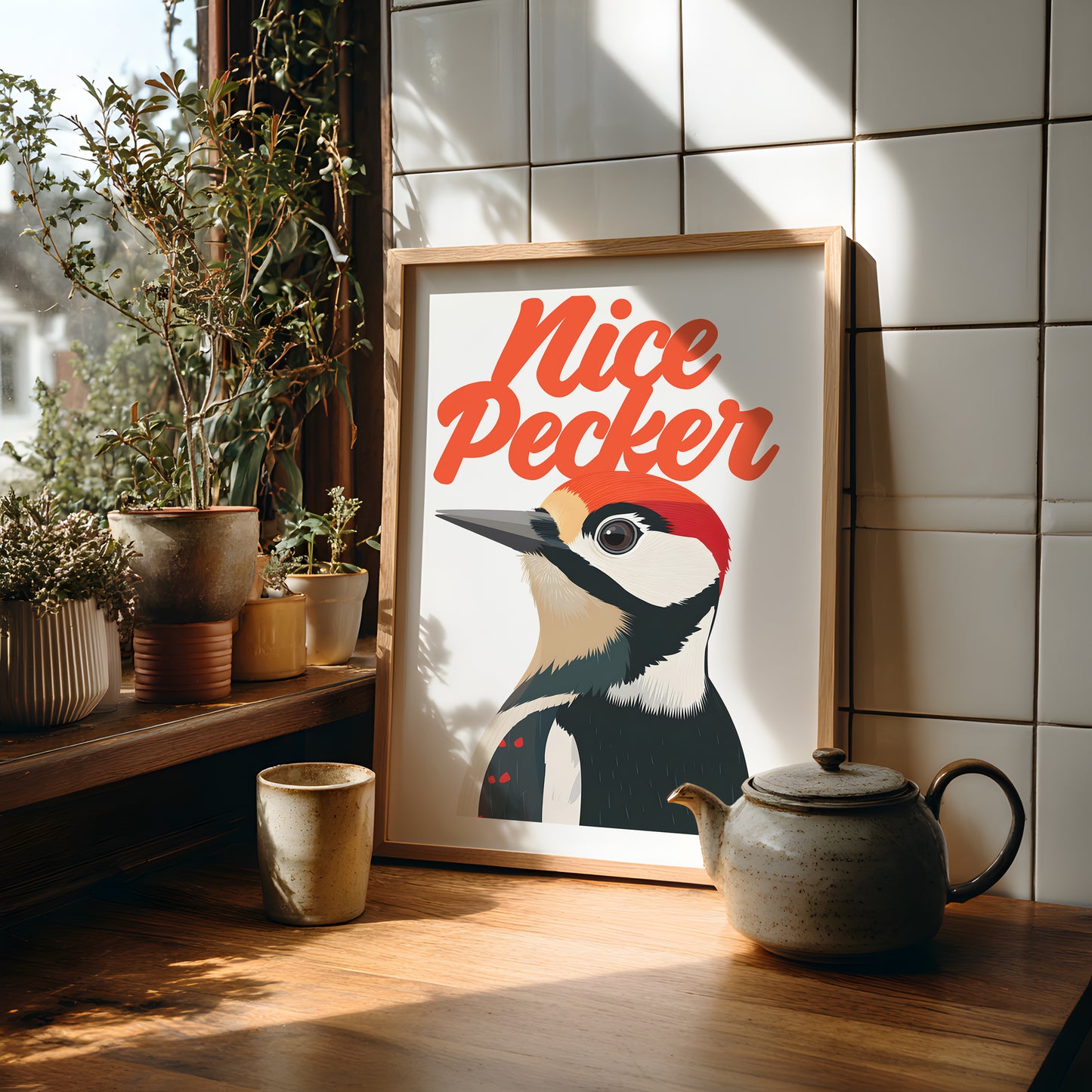 Nice Pecker Poster Print, Digital Illustration | Funny wall art