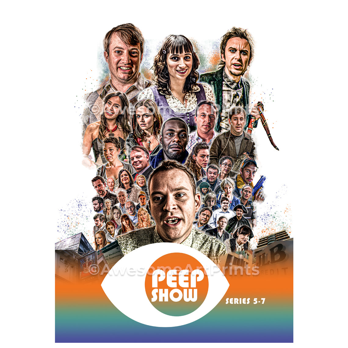 Peep Show Poster Series 5, 6 & 7. Digital Illustration