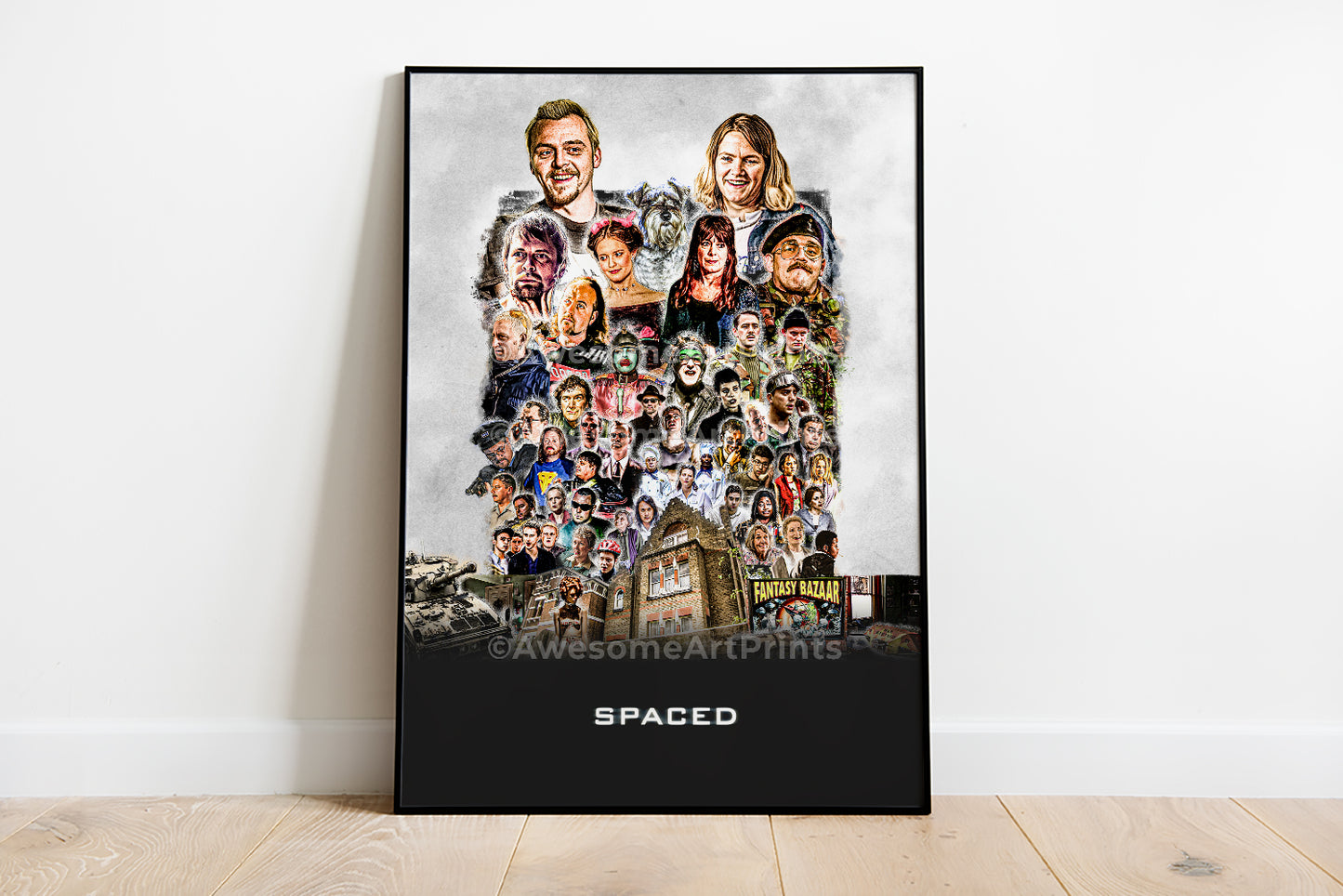 Spaced Poster Print, Digital Illustration | British wall art