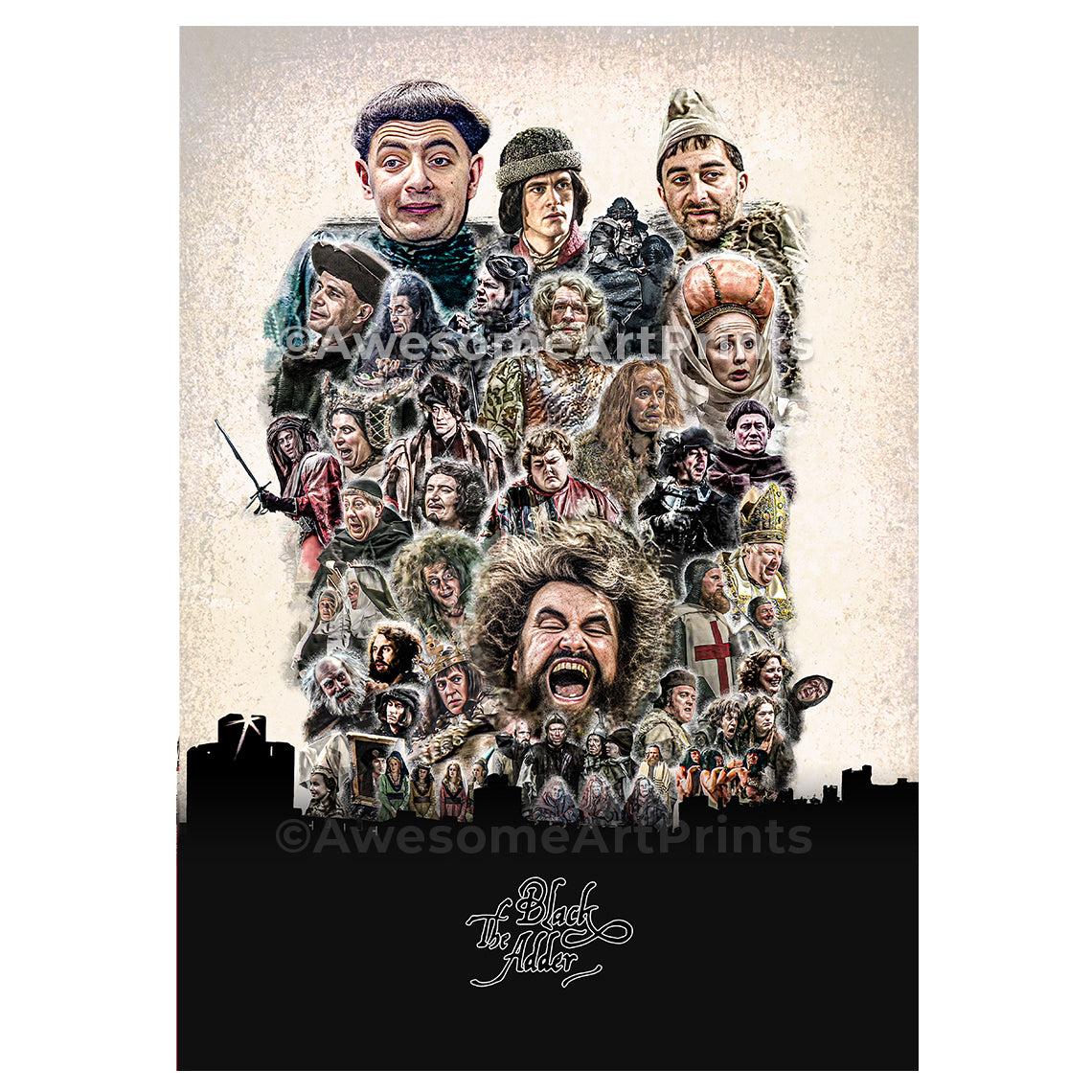 The Black Adder Series 1 Poster Print, Digital Illustration | British wall art