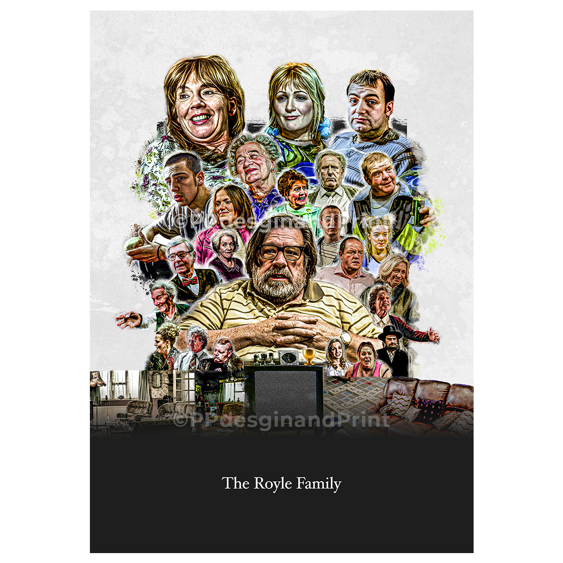 The Royle family Poster Print, Digital Illustration