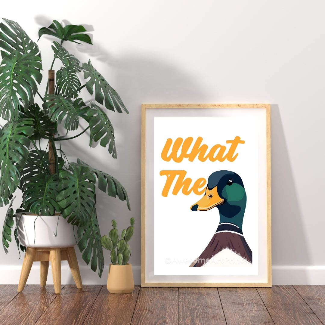 What the (Duck) Poster Print, Digital Illustration | Funny wall art