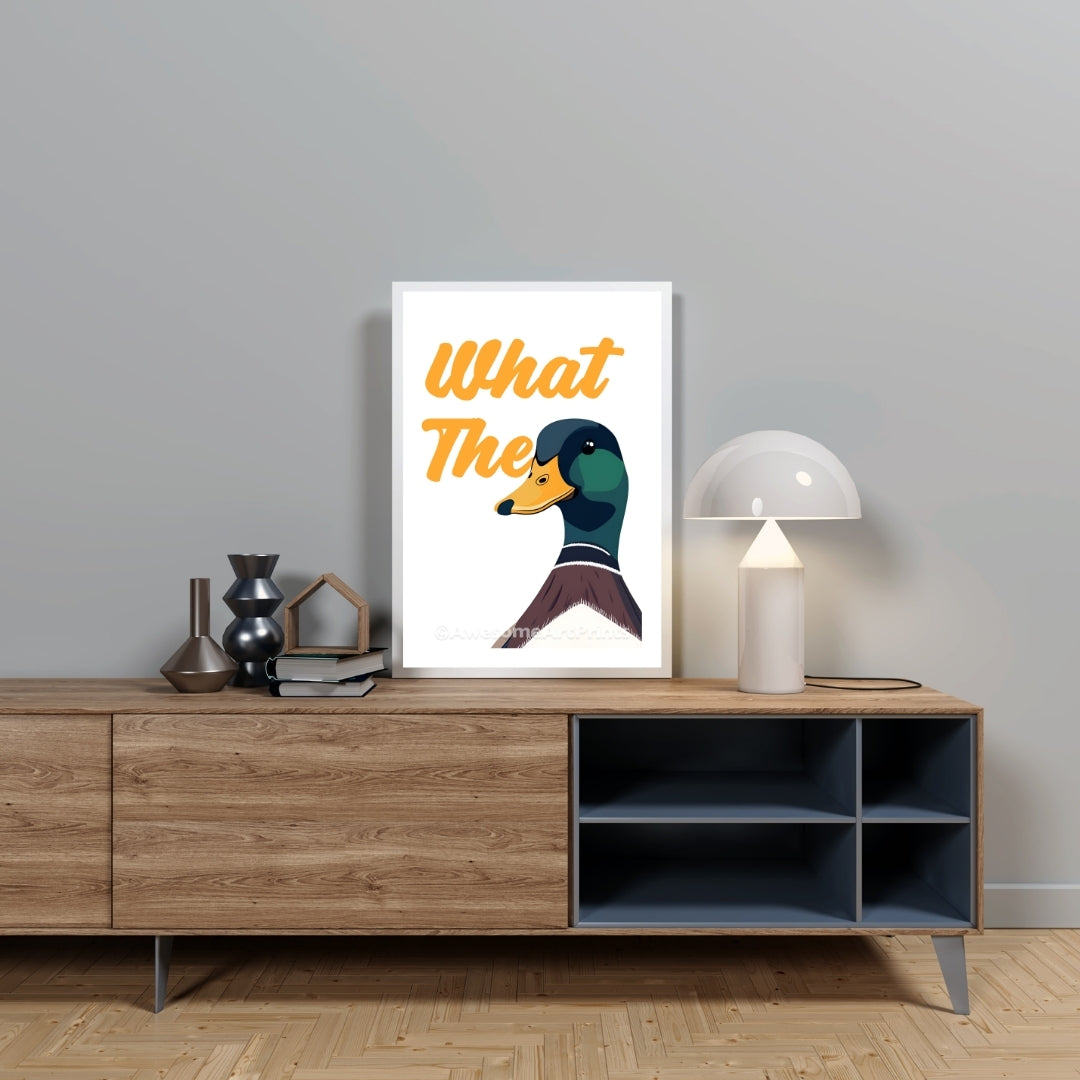 What the (Duck) Poster Print, Digital Illustration | Funny wall art