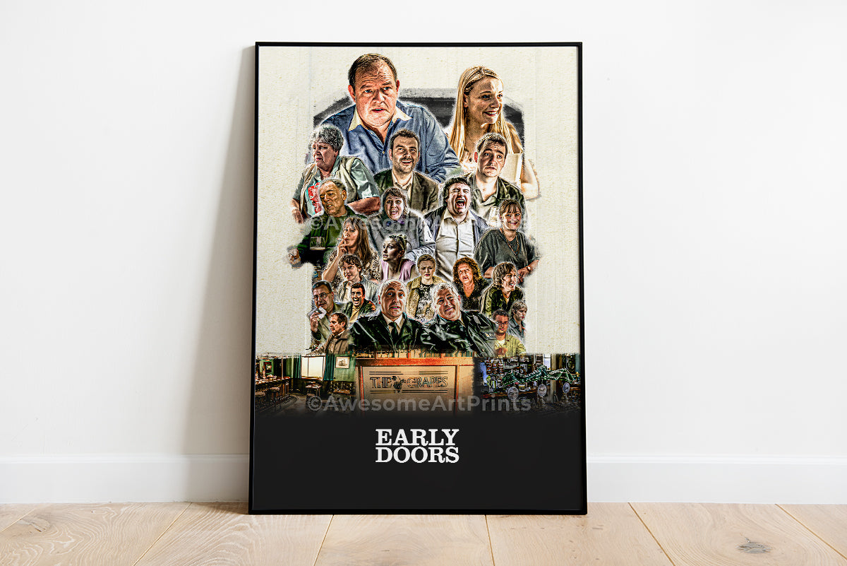 Early Doors Poster Print artwork, Digital Illustration | British wall art